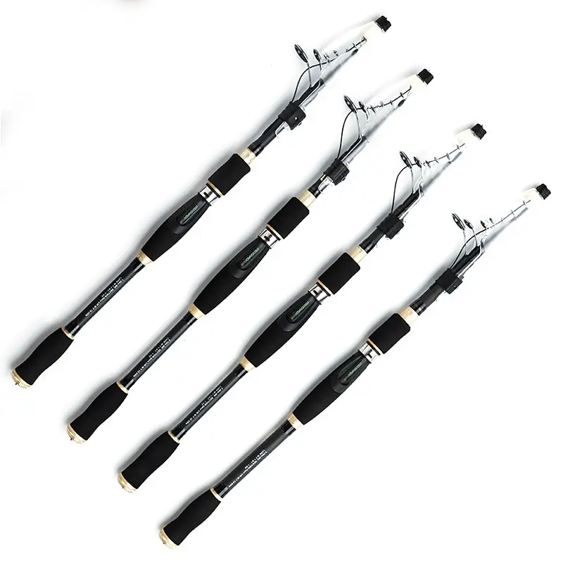 JOHNCOO Viaggi di Pesca Rod 1.8m2.1m2.4m2.7m Telescopica 3/8-1oz Spinning Canna Da Pesca MH Duro In Fibra di Carbonio Casting Rod