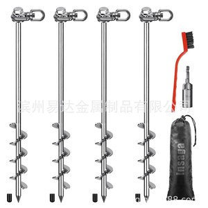 Ancrages au sol M10 en acier inoxydable, tiges de tente pivotantes à 360°, robustes, avec joint métrique, usage général - Product Image 2