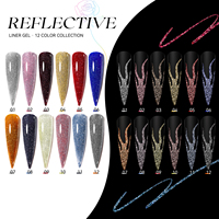 JTING Gel Polish Super Réfléchissant Effet Disco 12 Couleurs Haute Qualité pour Nail Art – Kit de Vernis Gel Liner OEM Marque Privée