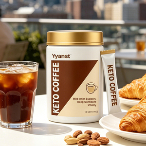 กาแฟคีโตแบบซอง 18 ซอง ยี่ห้อ OEM ผลิตภัณฑ์สั่งทำพิเศษ สูตรอ่อนโยน ช่วยเสริมสร้างความมั่นใจและความมีชีวิตชีวา บรรจุในกระปุกสีขาว - Product Image 2