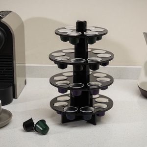 CCH01-1 rotatif café <span class=keywords><strong>Capsule</strong></span> support acrylique dosette organisateur support Compatible avec <span class=keywords><strong>Nespresso</strong></span> café dosette carrousel support de rangement - Product Image 1