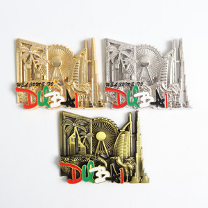 Imán de Refrigerador de Recuerdo de Dubái, Burj Khalifa, Imán de Metal 3D para Refrigerador, Regalo de Viaje de los Emiratos Árabes Unidos, Decoración con Baño de Oro, Plata y Bronce - Product Image 3