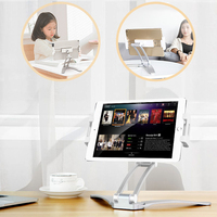 Support de tablette de téléphone de cuisine en aluminium, support pliable et réglable de 5 à 13 pouces pour tablette de téléphone de bureau pour Pro 12.9