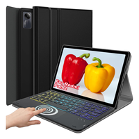Xiaomi Redmi Pad 2 4G 2025 11 İnç için Kitap Tarzı Çıkarılabilir PU Deri Trackpad'li Arkadan Aydınlatmalı Klavyeli Tablet Kılıfı