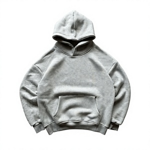 เสื้อสเวตเชิ้ตมีฮู้ดสีเทาอ่อนสำหรับผู้ชาย แขนยาว ทรงปกติ สีพื้น ผ้าเฟรนช์เทอร์รี่ถัก สำหรับใส่ในฤดูใบไม้ร่วง - Product Image 1