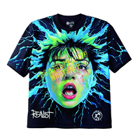 T-shirt Streetwear Hip Hop Homme Personnalisé Couleur Unie Impression Numérique Manches Courtes Col Rond Coupe Ample 220g Respirant