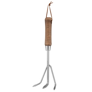 Cultivador manual de jardín de acero inoxidable, herramienta de jardinería con mango de madera para suelo suelto con <span class=keywords><strong>Toon</strong></span> - Product Image 2