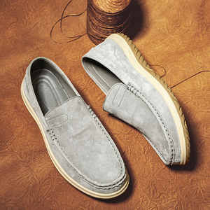 Mocasines casuales para hombre, ligeros, de cuero genuino, zapatos de vestir, estilo moderno para caminar, zapatos de trabajo, zapatos náuticos para hombre. - Product Image 1