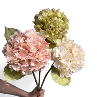 Fleur artificielle en soie d'hortensia séché réaliste et douce, style vintage, pour la décoration intérieure et les accessoires de photographie de mariage