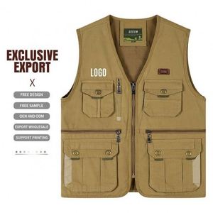 Chaleco de Alta Calidad para Hombre, 100% Algodón, con Múltiples Bolsillos, para Pesca, Escalada y Actividades al Aire Libre, con Logotipo Personalizable - Product Image 2