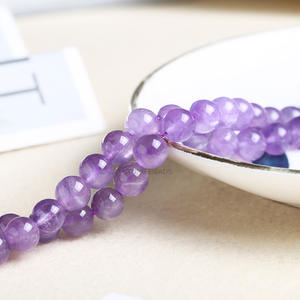 Vente en gros de perles rondes en cristal naturel multi-matériaux, bracelet en cristal blanc fraise, perles en vrac, bijoux DIY - Product Image 3