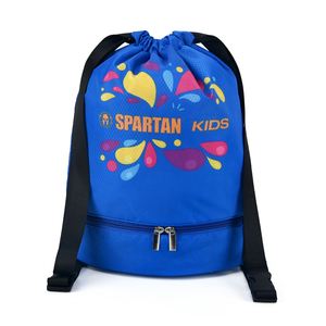 Multifunctional Customized Logo Printed Large Capacity Personalized Waterproof Travel Pink Polyester Drawstring <b>Bags</b> for Kids - Product Image 1