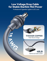 Adaptor Mobil Starlink Mini 2027 Kabel 18AWG Tahan Lama Daya Stabil Plug & Play Aksesoris Starlink Mini Adaptor Pemantik Rokok