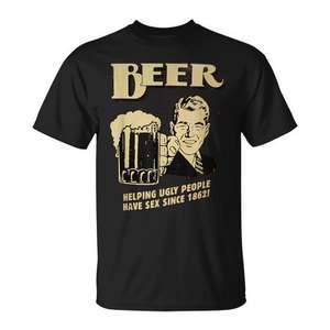 Camiseta de cerveza de manga corta con cuello redondo para hombre, ropa informal, promocional, humor para adultos - Product Image 1