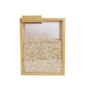 Contenedores Rectangulares Transparentes Reutilizables de Acrílico y Bambú para Almacenamiento de Alimentos, Dispensador de Granos y Cereales para la Organización de la Cocina y la Despensa - Product Image 3