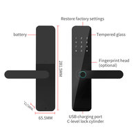 Serrure de porte intelligente en bois Bluelock avec Wi-Fi, contrôle via l'application TTlock/Tuya, en alliage d'aluminium et acier, pour maison, hôtel, cloud