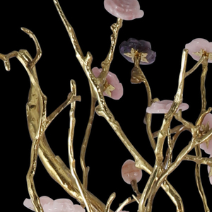 Laiton arbre lampadaire Art améthyste feuille if branche décorative salon entrée Foyer luxe cristal lampadaire - Product Image 6