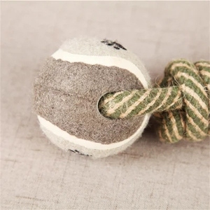 Interaktif köpek oyuncaklar kenevir pamuk pet kedi oyuncak halat ile tenis topu taşlama diş köpek knot pamuk halat karışık köpek çiğneme oyuncakları - Product Image 3