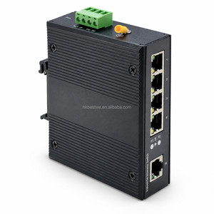 Switch Ethernet PoE industriel non géré 5 ports 10/100 Mbps, double alimentation, large plage de température, en alliage d'aluminium, montage sur rail DIN, IP40 - Product Image 3