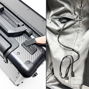 High Quality Modern <strong>Black</strong> Twill Carbon Fiber Spinner <strong>Suitcase</strong> 20'' 24'' Lightweight Waterproof Portable Durable Luxury Travel - Product Image 5