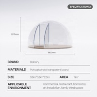 Dôme géodésique transparent en PC pour l'extérieur avec structure en acier inoxydable, diamètre 3,6 m, imperméable quatre saisons, surface de 11 m²