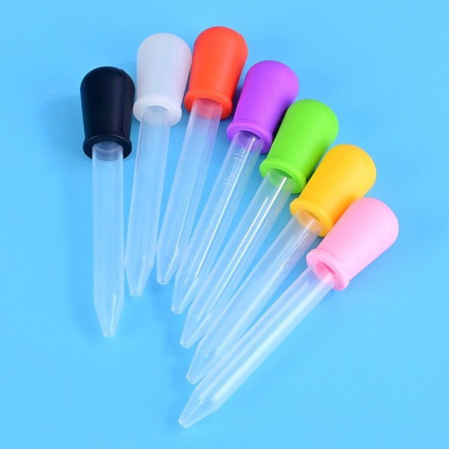 5ml Clear Silicone Durable Kids Safe Liquid Pipette Dropper Baby Drinkware Accessory for Feeding Water Fruit Juice or  Medicine