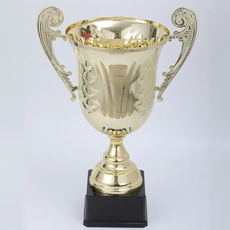 Ue grande trofeo in metallo acrilico base tazza personalizzata in metallo bianco argento trofeo premi da competizione