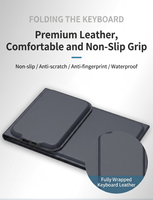Keyboard Lipat Nirkabel BT Multi-perangkat Tri-Fold dengan Touchpad dan Numeric Pad, Klik Senyap, Ukuran Penuh, untuk Laptop/Tablet