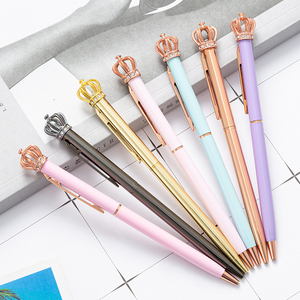 Nducjh — <span class=keywords><strong>stylo</strong></span> à <span class=keywords><strong>bille</strong></span> personnalisé et amincissant, en métal, avec grande couronne, pour femmes, cadeau de <span class=keywords><strong>luxe</strong></span> - Product Image 2
