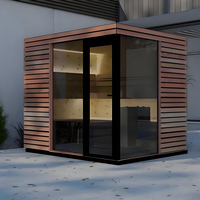 Cabina de Sauna Infrarroja Triunity TZ-JTT-432 de Cedro Rojo/Hemlock/Abeto con Calefacción Eléctrica, Control por Computadora, Energía Solar, para Exteriores/Villa