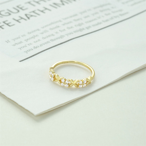 Anillo de Plata de Ley 925 con Incrustaciones de Circonita en Forma de Cruz y Doble Capa de Gota de Agua para Mujer, Uso Diario - Product Image 6