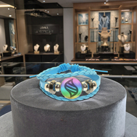 Gelang Perhiasan Anyaman Kulit Multi-Warna Gelang Modis untuk Pria dan Wanita Pilihan Warna Optimal
