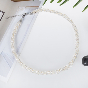 สร้อยคอมุกสีขาวเลี้ยง ขนาด 4 มม. 4 แถว แบบเกลียว สายยาว 18 นิ้ว สร้อยคอมุกสีขาวเลี้ยง 18 นิ้ว - Product Image 2