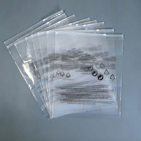 Sac à fermeture éclair transparent refermable pour vêtements avec étiquette d'avertissement d'étouffement imprimée sur mesure, emballage transparent pour vêtements et chaussettes