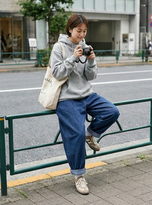 Women's Loose Denim <strong>Jeans</strong> Side Stripe Wide Leg Pants <strong>Elastic</strong> Waist Baggy Men's Streetwear Casual Blue Trousers Summer Fashion - Product Image 2