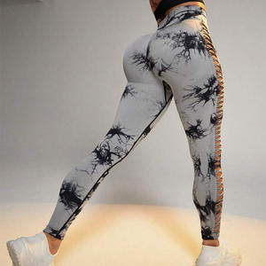 2024 Hot Sale Women's Solid <b>Pattern</b> Long Leg Mesh Leggings Set - Product Image 4