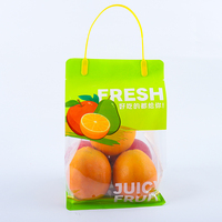 Op maat gemaakte bedrukte groente- en fruitverpakkingen van oranje plastic met luchtgaatjes en ritssluiting voor verse groenten en fruit