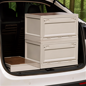 Caja de Almacenamiento para Camping HALO con Tapa de Madera, Organizador de Equipo Portátil, Cofre para Equipo de Campamento, Contenedor de Almacenamiento para Suministros de Picnic - Product Image 1