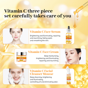 Biasik Hữu Cơ 20% Vitamin C nicotinamide Làm Trắng Sáng Huyết Thanh Chăm Sóc Da Thiết Lập Mặt Kem Sữa Rửa Mặt Bọt Trên Khuôn Mặt 3 Miếng Thiết Lập - Product Image 5