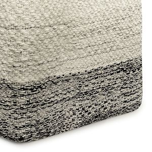 Puf de interior/exterior tejido cuadrado DB Macie esquema de color gris/blanco - Product Image 4