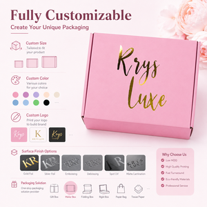 Luxury Pink Corrugated Mailer <b>Box</b> With Custom Gold Foil Logo Gift Shipping Packaging <b>Box</b> - Product Image 5