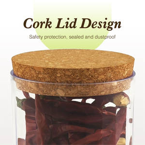 Tarro pequeño de almacenamiento de plástico transparente de 200ml de estilo moderno con tapa de corcho, sello de comida de forma redonda, organizador de cereales gruesos, olla apilable - Product Image 6