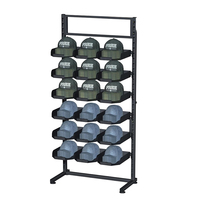 Présentoir moderne en métal multi-niveaux pour casques, casquettes de baseball, casquettes trucker, chapeaux de paille, bonnets d'hiver, bonnets, casquettes de golf et chapeaux de soleil