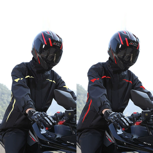 Completo Impermeabile per Motociclisti e Rider di Consegne, Tuta <span class=keywords><strong>Moto</strong></span> Divisibile per Protezione da Pioggia Intensa, <span class=keywords><strong>Copertura</strong></span> <span class=keywords><strong>Antipioggia</strong></span> per Scooter Elettrico - Product Image 3