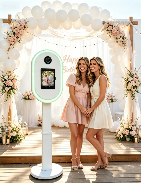 Oval Metal Dslr Ipad Photo Booth Detachable Frame Support Instant Print for Wedding Party Celebration Activities