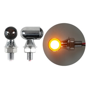 Mini phare de <span class=keywords><strong>moto</strong></span> en alliage de zinc argenté, <span class=keywords><strong>clignotant</strong></span> LED, <span class=keywords><strong>homologué</strong></span> E, 12V, étanche IP65, boulon M8, ajustement universel - Product Image 2