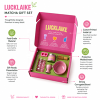 Coffret Cadeau Thé Personnalisé en Carton Ondulé – Kit Matcha Complet pour Entreprises : Boîte d'Emballage pour Poudre de Thé, Fouet, Bol et Coffrets Cadeaux