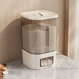 Distributeur de riz automatique à un bouton, hermétique, en plastique, 10L+, anti-humidité, anti-insectes, conteneur de stockage moderne, carton - Product Image 5