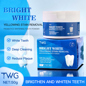 Poudre <span class=keywords><strong>dentifrice</strong></span> blanchissante probiotique TWG OEM pour soins bucco-dentaires, élimine les taches jaunes, rafraîchit et blanchit les dents. - Product Image 2