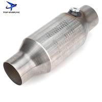 Convertidor Catalítico Universal de 2.5 Pulgadas con Puerto O2, Alto Flujo, Acero Inoxidable, EPA Euro 4 5 6, para Reparación del Sistema de Escape de Automóviles